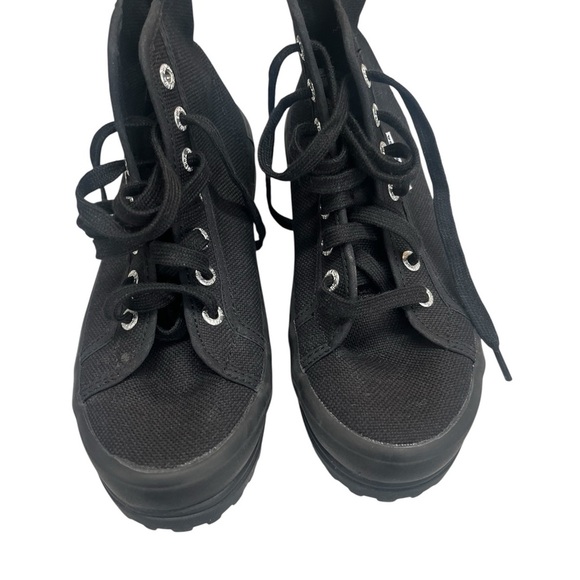 Superga Alpina Platform All Black High-Top Sneakers Women’s Size 6 - Picture 3 of 6